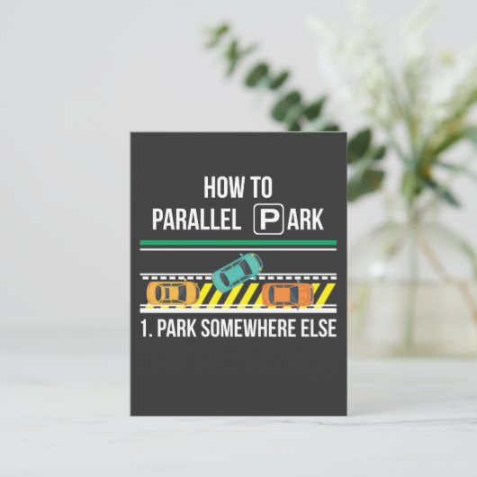 Funny New Driver License Advisor Parallel Park Postkarte (Stehend Vorderseite)