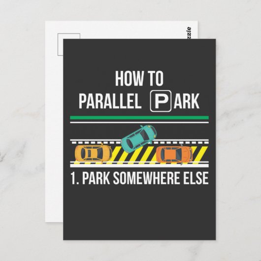 Funny New Driver License Advisor Parallel Park Postkarte (Vorne/Hinten)