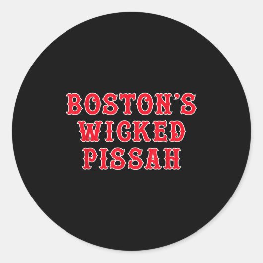 Funny New England Boston's Wicked Ah  Runder Aufkleber (Vorderseite)