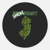 Funny New Jersey Weed Weed Culture  Runder Aufkleber (Vorderseite)
