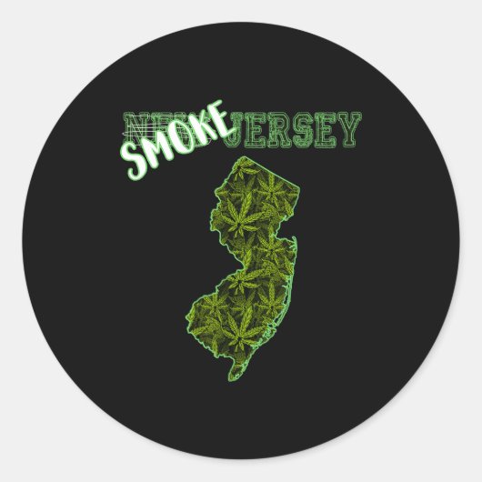Funny New Jersey Weed Weed Culture  Runder Aufkleber (Vorderseite)
