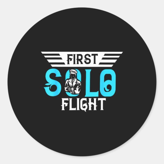 Funny New Lot Design First Solo Flight Aircraft Lo Runder Aufkleber (Vorderseite)