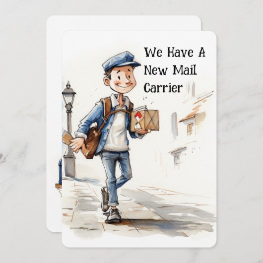 Funny New Mail Carrier Moving Announcement Card (Vorne/Hinten)