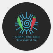 Funny New Mexico Peppers Hatch Chili Runder Aufkleber (Vorderseite)