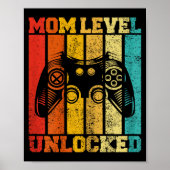 Funny New Mom Level Unlocked Gaming Pregnancy Anno Poster (Vorne)