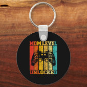 Funny New Mom Level Unlocked Gaming Pregnancy Anno Schlüsselanhänger (Vorderseite)