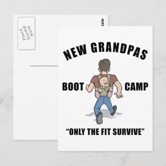 Funny New Opa Boot Camp Postkarte (Vorne/Hinten)