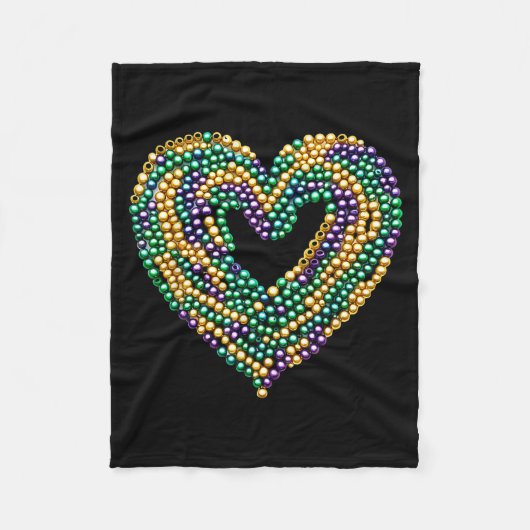 Funny New Orleans Beads Heart We Stand Nola Strong Fleecedecke (Vorderseite)