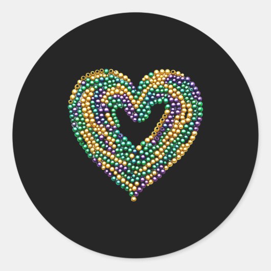 Funny New Orleans Beads Heart We Stand Nola Strong Runder Aufkleber (Vorderseite)