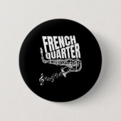 Funny New Orleans Mardi Gras Jazz Saxophone  Button (Vorderseite)
