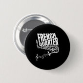 Funny New Orleans Mardi Gras Jazz Saxophone  Button (Vorne & Hinten)