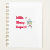 Funny New Parent Gift - "Milk. Sleep. Repeat." Per Planer (Vorderseite)