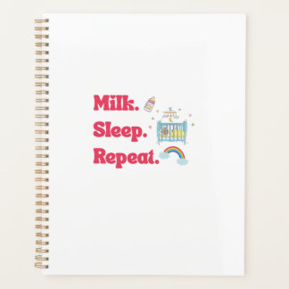 Funny New Parent Gift - "Milk. Sleep. Repeat." Per Planer
