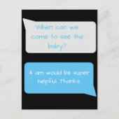 Funny New Parents Quote Sims Message Postkarte (Vorderseite)