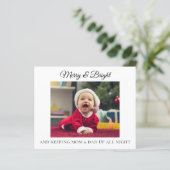 Funny New Parters Baby Foto Weihnachtskarte (Stehend Vorderseite)