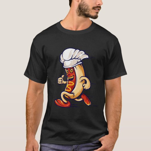 Funny New Sports Football RUNNING HOT DOG T-Shirt (Vorderseite)