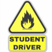 Funny New Student Driver (Caution Teen Drivers) Aufkleber (Vorderseite)