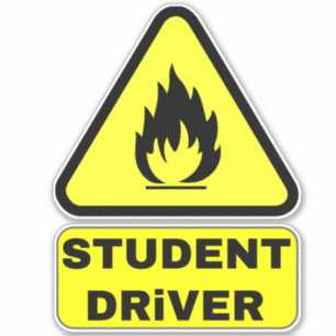 Funny New Student Driver (Caution Teen Drivers) Aufkleber