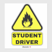 Funny New Student Driver (Caution Teen Drivers) Aufkleber (Blatt)