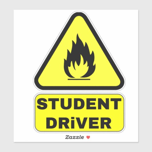 Funny New Student Driver (Caution Teen Drivers) Aufkleber (Blatt)
