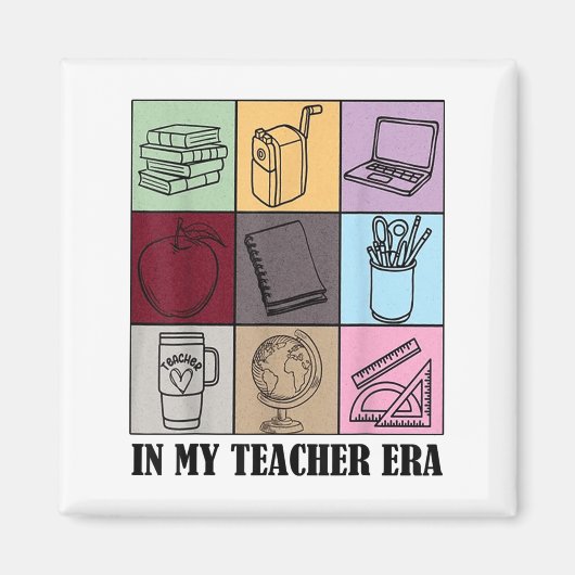 Funny New Teacher Quote In My Teacher Era Cool Tea Magnet (Vorne)