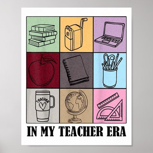 Funny New Teacher Quote In My Teacher Era Cool Tea Poster (Vorne)