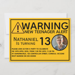 Funny New teenager 13th Birthday Invitation Einladung