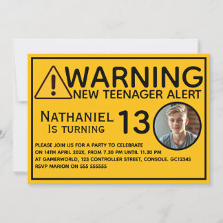 Funny New teenager 13th Birthday Invitation Einladung