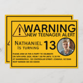 Funny New teenager 13th Birthday Invitation Einladung (Vorne/Hinten)