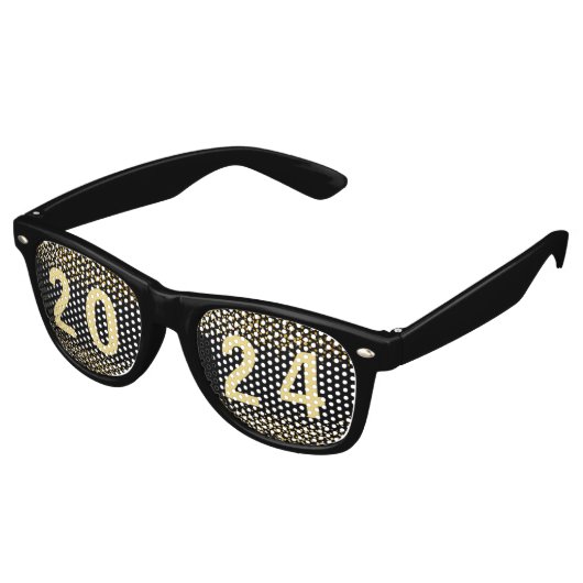 Funny New Year 2019 Black and Gold Partybrille (Schrägansicht)