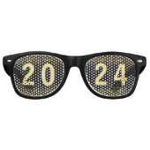 Funny New Year 2019 Black and Gold Partybrille (Vorderseite)