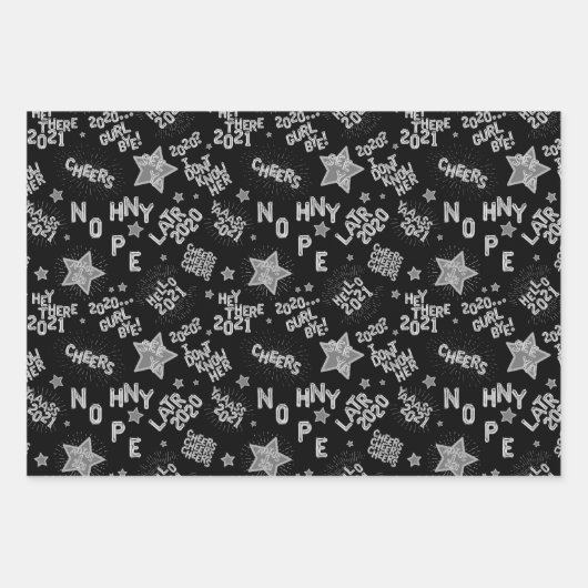 Funny New Year 2021 Metallic Balloons Bye 2020 Geschenkpapier Set (Vorderseite 2)