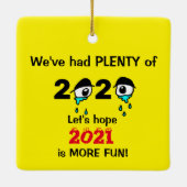 Funny New Year Christmas 2020 Keramikornament (Rückseite)