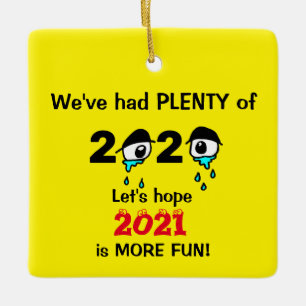 Funny New Year Christmas 2020 Keramikornament