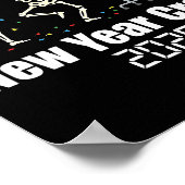 Funny New Year Crew 2026 Medical Skeleton Celebrat Poster (Ecke)
