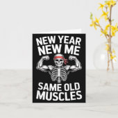 Funny New Year Gym Skeleton Resolution Workout Hum Karte (Gelbe Blume)