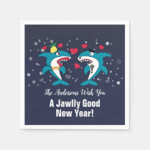 Funny New Year Haie Familienname Navy