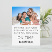 Funny New Year Resolution Happy New Year Card Feiertagskarte (Stehend Vorderseite)