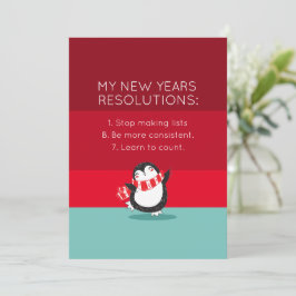 Funny New Year Resolution Holiday Card Feiertagskarte