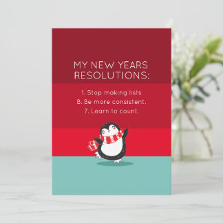 Funny New Year Resolution Holiday Card Feiertagskarte