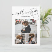 Funny New Year Rolle auf Toilettenpapier 3 Foto ro Karte (Stehend Vorderseite)