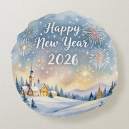 Funny New Year Round Pillow Rundes Kissen