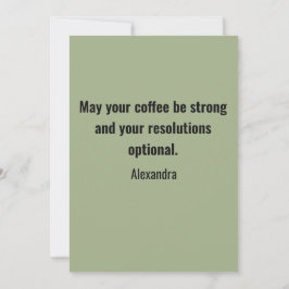 Funny New Year Same Me Minimal Green Greeting Card Feiertagskarte