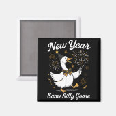 Funny New Year Same Silly Goose Happy New Year 202 Magnet (Vorderseite/Rückseite)