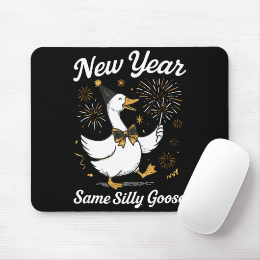 Funny New Year Same Silly Goose Happy New Year 202 Mousepad (Mit Mouse)