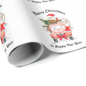 Funny new year Santa truck Christmas Geschenkpapier (Rolleneckpunkt)