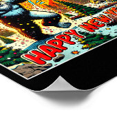 Funny New Years Eve 2024 Bigfoot And Fireworks Hum Poster (Ecke)