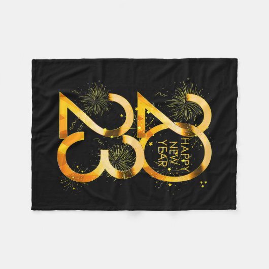 Funny New Years Eve Party Supplies 2023 Happy New Fleecedecke (Vorderseite (Horizontal))