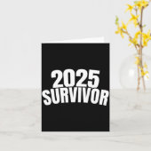 Funny New Years For Men 2025 Survivor  Karte (Gelbe Blume)