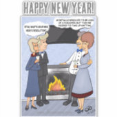 Funny New Year's Resolution Custom Cut Sticker (Vorderseite)